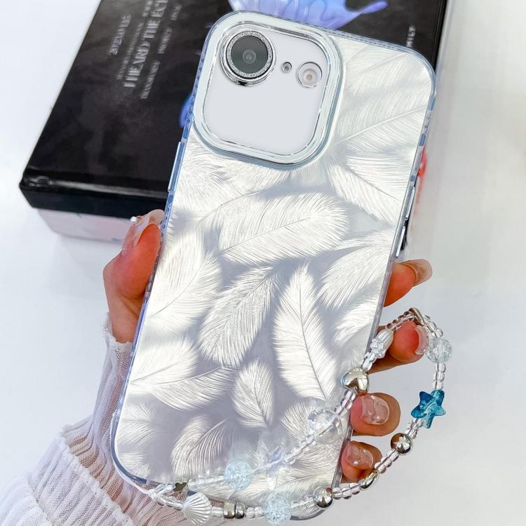Plating Glitter Texture Chain Wristband TPU Phone Case with Lens Film, For iPhone 17e / 16e