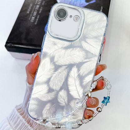 Plating Glitter Texture Chain Wristband TPU Phone Case with Lens Film, For iPhone 17e / 16e