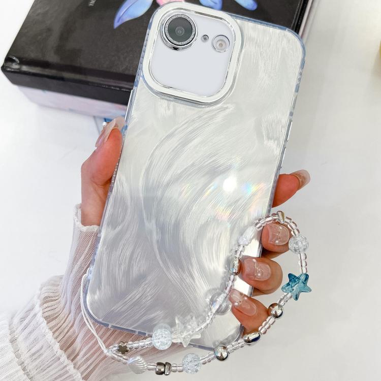 Plating Glitter Texture Chain Wristband TPU Phone Case with Lens Film, For iPhone 17e / 16e