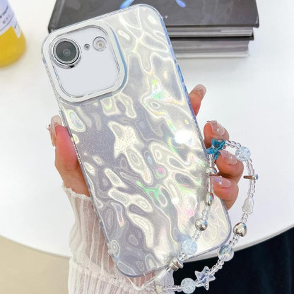 Plating Glitter Texture Chain Wristband TPU Phone Case with Lens Film, For iPhone 17e / 16e