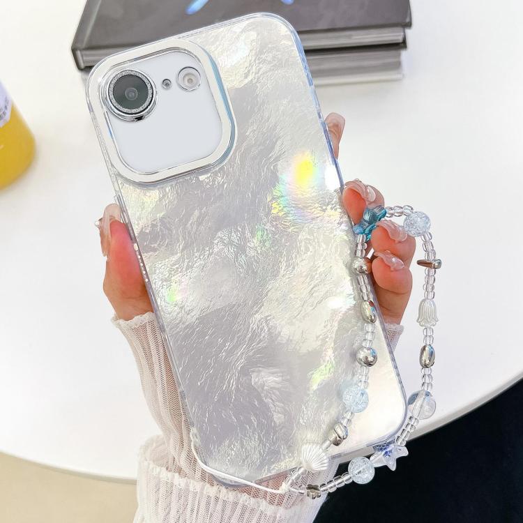 Plating Glitter Texture Chain Wristband TPU Phone Case with Lens Film, For iPhone 17e / 16e