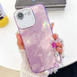 Plating Glitter Texture Chain Wristband TPU Phone Case with Lens Film, For iPhone 17e / 16e