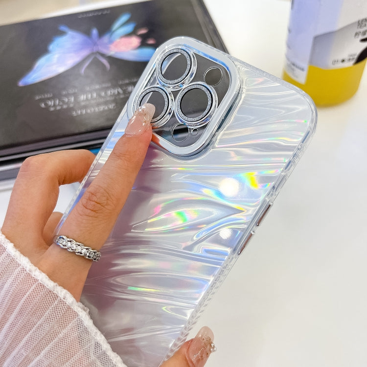 Plating Glitter Texture Chain Wristband TPU Phone Case with Lens Film, For iPhone 16 Plus