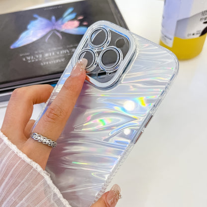 Plating Glitter Texture Chain Wristband TPU Phone Case with Lens Film, For iPhone 16 Plus