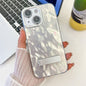 Plating Glitter Texture Fold Holder TPU Phone Case with Lens Film, For iPhone 15