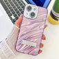 Plating Glitter Texture Fold Holder TPU Phone Case with Lens Film, For iPhone 14