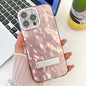 Plating Glitter Texture Fold Holder TPU Phone Case with Lens Film, For iPhone 13 Pro Max