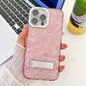 Plating Glitter Texture Fold Holder TPU Phone Case with Lens Film, For iPhone 13 Pro