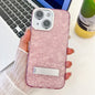 Plating Glitter Texture Fold Holder TPU Phone Case with Lens Film, For iPhone 13