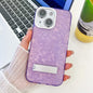 Plating Glitter Texture Fold Holder TPU Phone Case with Lens Film, For iPhone 13