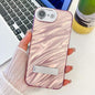 Plating Glitter Texture Fold Holder TPU Phone Case with Lens Film, For iPhone 17e / 16e