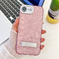 Plating Glitter Texture Fold Holder TPU Phone Case with Lens Film, For iPhone 17e / 16e