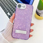 Plating Glitter Texture Fold Holder TPU Phone Case with Lens Film, For iPhone 17e / 16e