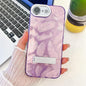 Plating Glitter Texture Fold Holder TPU Phone Case with Lens Film, For iPhone 17e / 16e