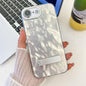 Plating Glitter Texture Fold Holder TPU Phone Case with Lens Film, For iPhone 17e / 16e