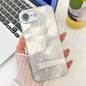 Plating Glitter Texture Fold Holder TPU Phone Case with Lens Film, For iPhone 17e / 16e