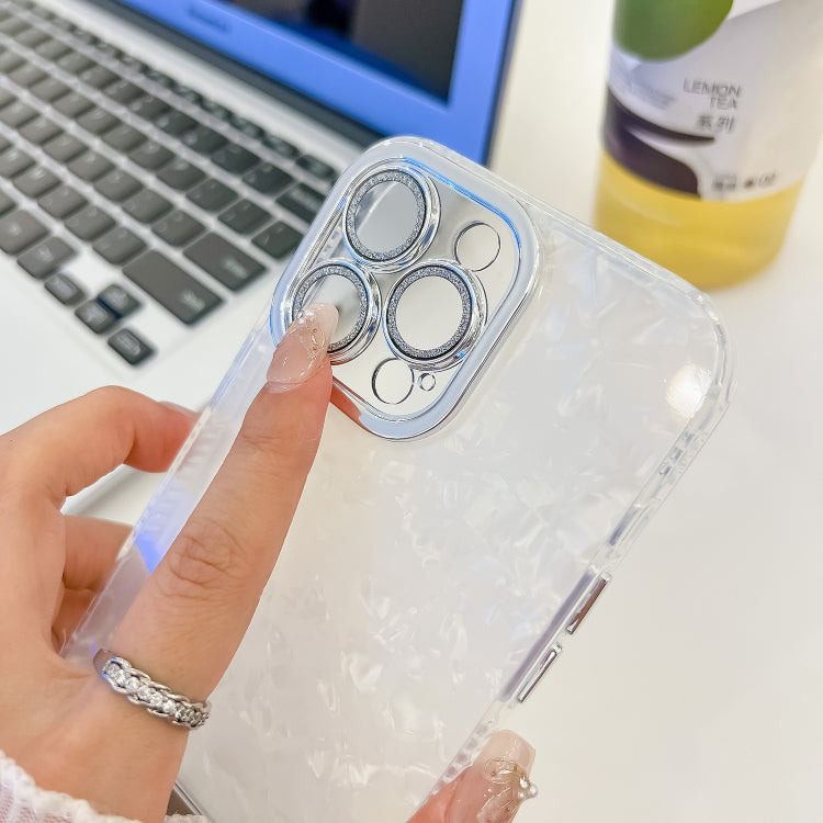 Plating Glitter Texture Fold Holder TPU Phone Case with Lens Film, For iPhone 14