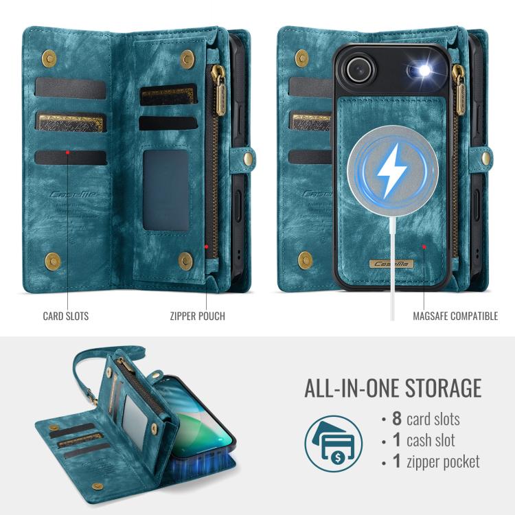 CaseMe 008 Detachable Multifunctional Leather Phone Case, For iPhone Air, For iPhone 16 Pro Max, For iPhone 16 Pro, For iPhone 16 Plus