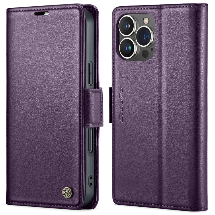 CaseMe 023 Butterfly Buckle Litchi Texture RFID Anti-theft Leather Phone Case, For iPhone 16 Pro, For iPhone 16 Plus, For iPhone 16, For iPhone 18 Pro / 17 Pro