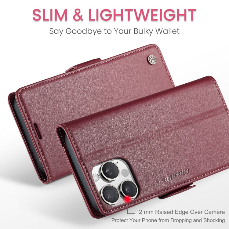 CaseMe 023 Butterfly Buckle Litchi Texture RFID Anti-theft Leather Phone Case, For iPhone 16 Pro, For iPhone 16 Plus, For iPhone 16, For iPhone 18 Pro / 17 Pro