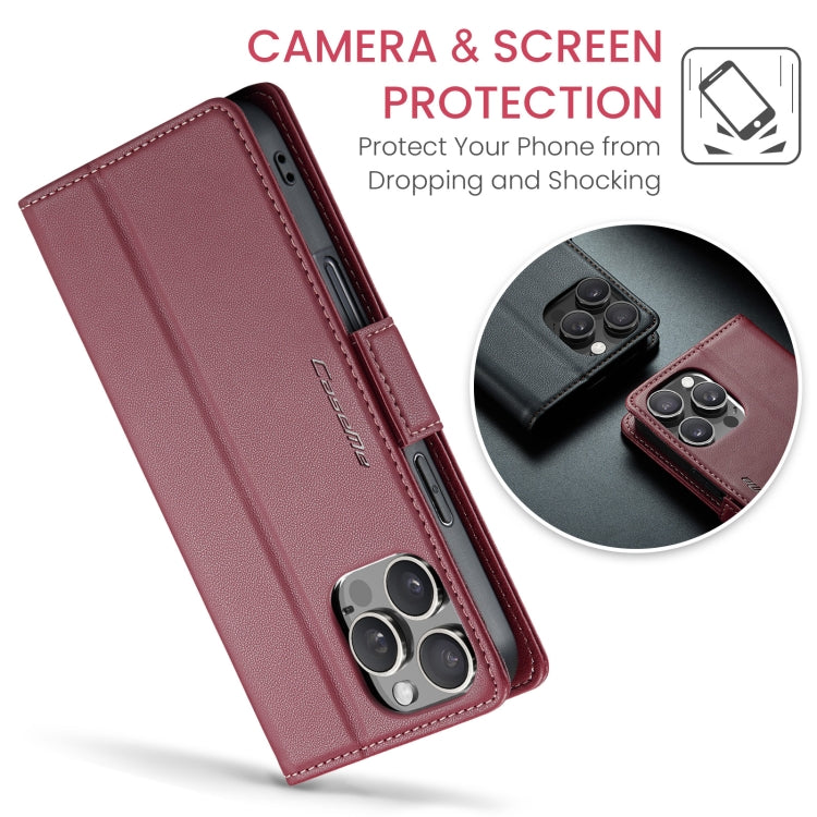 CaseMe 023 Butterfly Buckle Litchi Texture RFID Anti-theft Leather Phone Case, For iPhone 16 Pro, For iPhone 16 Plus, For iPhone 16, For iPhone 18 Pro / 17 Pro