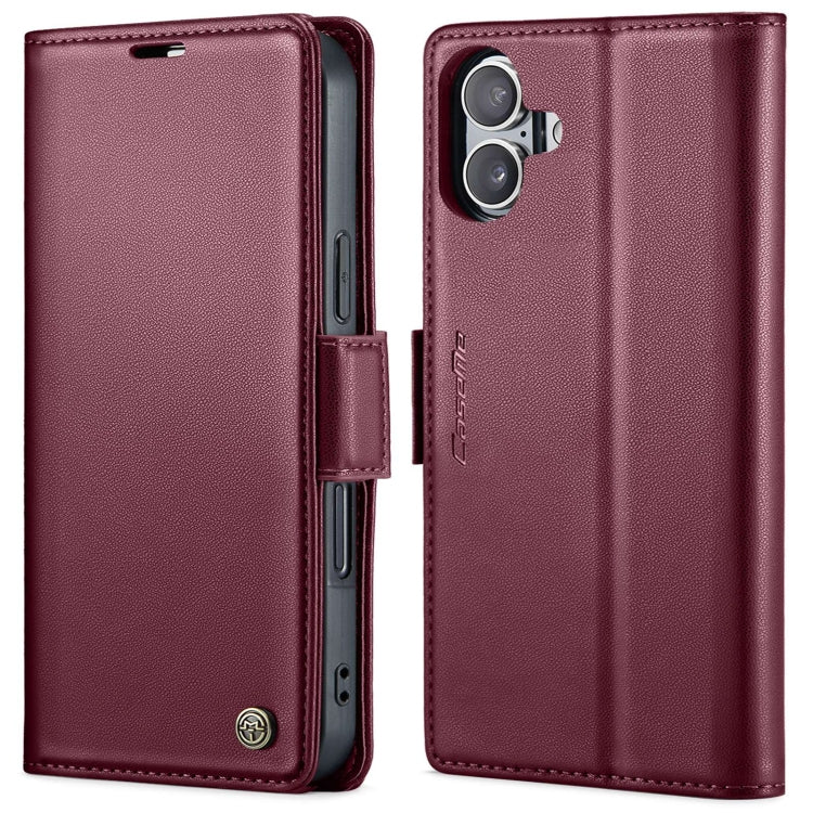 CaseMe 023 Butterfly Buckle Litchi Texture RFID Anti-theft Leather Phone Case, For iPhone 16 Pro, For iPhone 16 Plus, For iPhone 16, For iPhone 18 Pro / 17 Pro