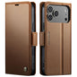 CaseMe 023 Butterfly Buckle Litchi Texture RFID Anti-theft Leather Phone Case, For iPhone 17e / 16e, For iPhone 17 Pro Max, For iPhone 17 Pro, For iPhone 17