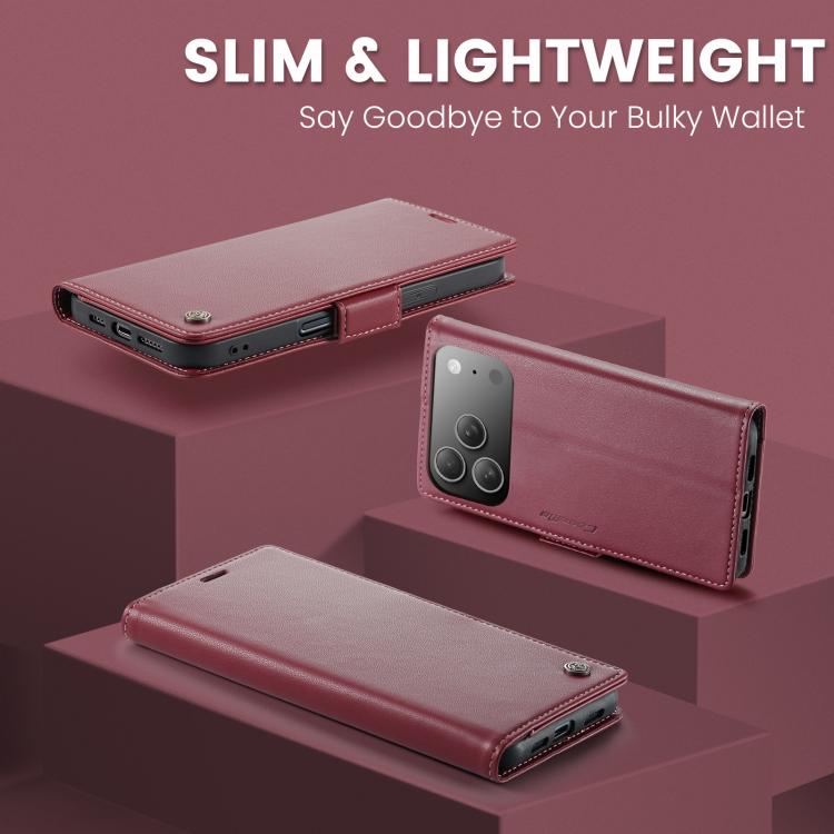 CaseMe 023 Butterfly Buckle Litchi Texture RFID Anti-theft Leather Phone Case