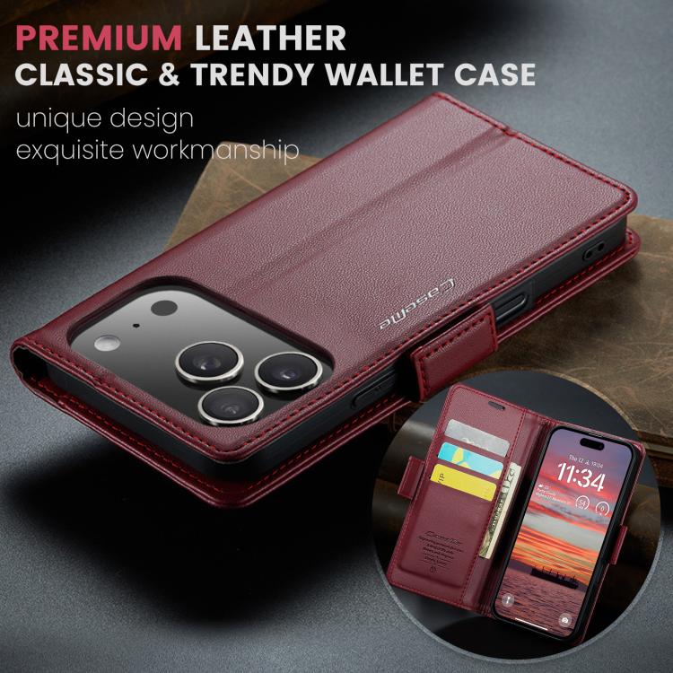 CaseMe 023 Butterfly Buckle Litchi Texture RFID Anti-theft Leather Phone Case
