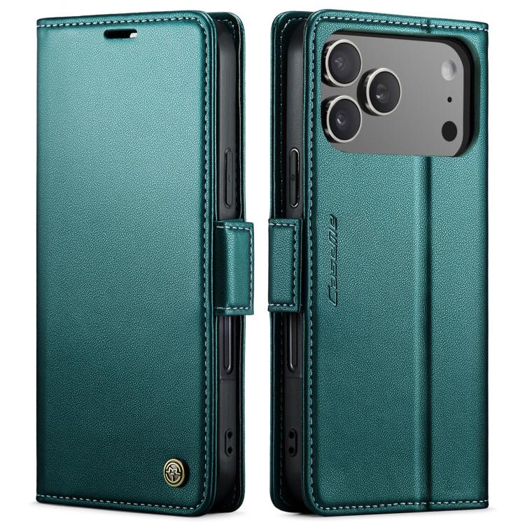 CaseMe 023 Butterfly Buckle Litchi Texture RFID Anti-theft Leather Phone Case, For iPhone 17e / 16e, For iPhone 17 Pro Max, For iPhone 17 Pro, For iPhone 17