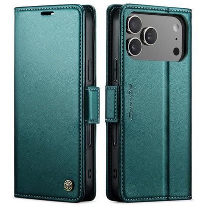 CaseMe 023 Butterfly Buckle Litchi Texture RFID Anti-theft Leather Phone Case, For iPhone 17e / 16e, For iPhone 17 Pro Max, For iPhone 17 Pro, For iPhone 17