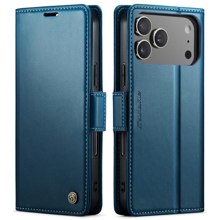 CaseMe 023 Butterfly Buckle Litchi Texture RFID Anti-theft Leather Phone Case, For iPhone 17e / 16e, For iPhone 17 Pro Max, For iPhone 17 Pro, For iPhone 17