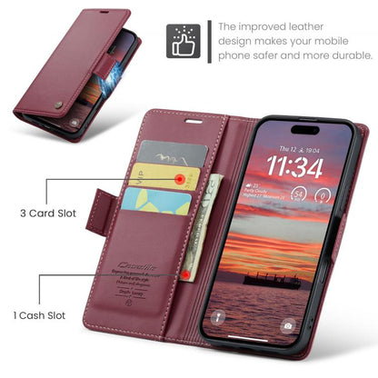 CaseMe 023 Butterfly Buckle Litchi Texture RFID Anti-theft Leather Phone Case, For iPhone Air, For iPhone 16 Pro Max, For iPhone 16 Pro, For iPhone 16 Plus