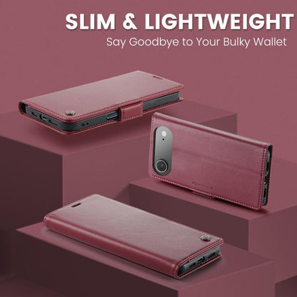 CaseMe 023 Butterfly Buckle Litchi Texture RFID Anti-theft Leather Phone Case, For iPhone Air, For iPhone 16 Pro Max, For iPhone 16 Pro, For iPhone 16 Plus