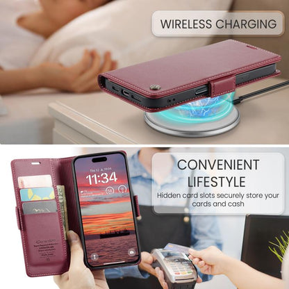 CaseMe 023 Butterfly Buckle Litchi Texture RFID Anti-theft Leather Phone Case, For iPhone Air, For iPhone 16 Pro Max, For iPhone 16 Pro, For iPhone 16 Plus