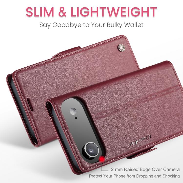 CaseMe 023 Butterfly Buckle Litchi Texture RFID Anti-theft Leather Phone Case, For iPhone Air, For iPhone 16 Pro Max, For iPhone 16 Pro, For iPhone 16 Plus