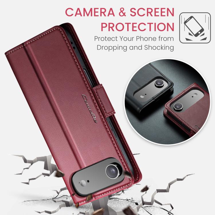 CaseMe 023 Butterfly Buckle Litchi Texture RFID Anti-theft Leather Phone Case, For iPhone Air, For iPhone 16 Pro Max, For iPhone 16 Pro, For iPhone 16 Plus