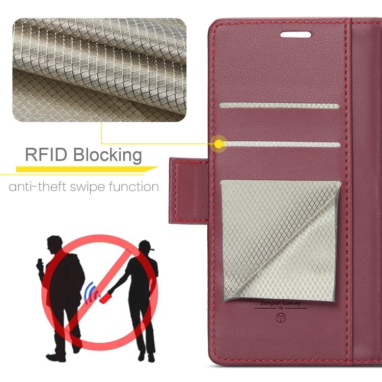 CaseMe 023 Butterfly Buckle Litchi Texture RFID Anti-theft Leather Phone Case, For iPhone Air, For iPhone 16 Pro Max, For iPhone 16 Pro, For iPhone 16 Plus