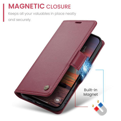CaseMe 023 Butterfly Buckle Litchi Texture RFID Anti-theft Leather Phone Case, For iPhone Air, For iPhone 16 Pro Max, For iPhone 16 Pro, For iPhone 16 Plus