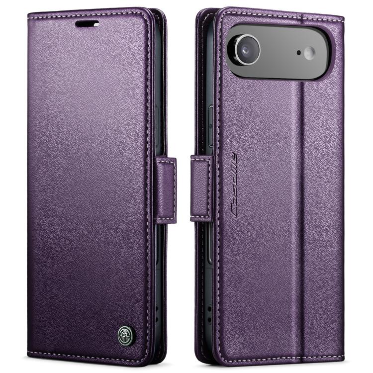 CaseMe 023 Butterfly Buckle Litchi Texture RFID Anti-theft Leather Phone Case, For iPhone Air, For iPhone 16 Pro Max, For iPhone 16 Pro, For iPhone 16 Plus