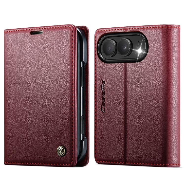 CaseMe 023 Butterfly Buckle Litchi Texture RFID Anti-theft Leather Phone Case, For iPhone Duo, For iPhone 17, For iPhone Air, For iPhone 16 Pro Max