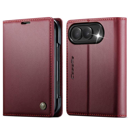 CaseMe 023 Butterfly Buckle Litchi Texture RFID Anti-theft Leather Phone Case, For iPhone Duo, For iPhone 17, For iPhone Air, For iPhone 16 Pro Max