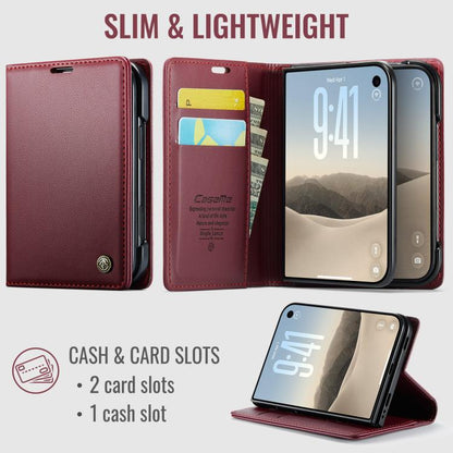 CaseMe 023 Butterfly Buckle Litchi Texture RFID Anti-theft Leather Phone Case, For iPhone Duo, For iPhone 17, For iPhone Air, For iPhone 16 Pro Max