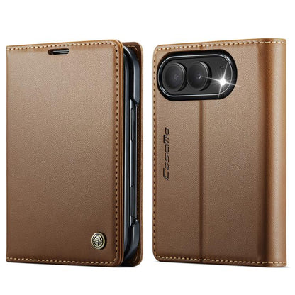 CaseMe 023 Butterfly Buckle Litchi Texture RFID Anti-theft Leather Phone Case, For iPhone Duo, For iPhone 17, For iPhone Air, For iPhone 16 Pro Max