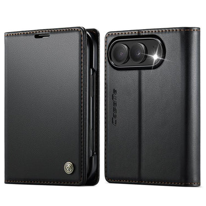 CaseMe 023 Butterfly Buckle Litchi Texture RFID Anti-theft Leather Phone Case, For iPhone Duo, For iPhone 17, For iPhone Air, For iPhone 16 Pro Max