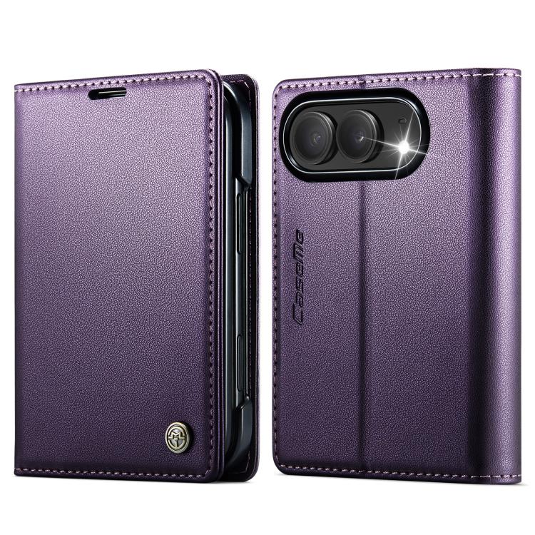 CaseMe 023 Butterfly Buckle Litchi Texture RFID Anti-theft Leather Phone Case, For iPhone Duo, For iPhone 17, For iPhone Air, For iPhone 16 Pro Max