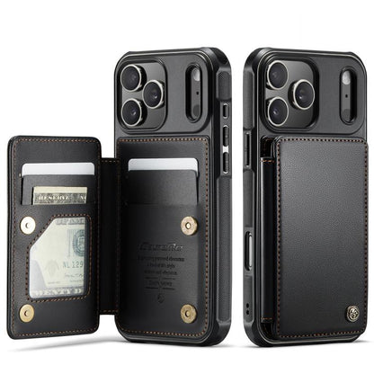 CaseMe C22 Card Slots Holder RFID Anti-theft Phone Case, For iPhone 17e / 16e, For iPhone 17 Pro Max, For iPhone 17 Pro, For iPhone 17