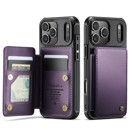 CaseMe C22 Card Slots Holder RFID Anti-theft Phone Case, For iPhone 17e / 16e, For iPhone 17 Pro Max, For iPhone 17 Pro, For iPhone 17