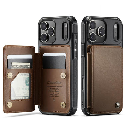 CaseMe C22 Card Slots Holder RFID Anti-theft Phone Case, For iPhone 17e / 16e, For iPhone 17 Pro Max, For iPhone 17 Pro, For iPhone 17