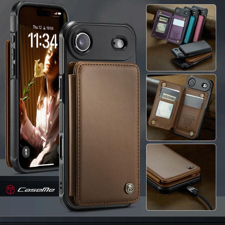 CaseMe C22 Card Slots Holder RFID Anti-theft Phone Case, For iPhone Air, For iPhone 16 Pro Max, For iPhone 16 Pro, For iPhone 16 Plus
